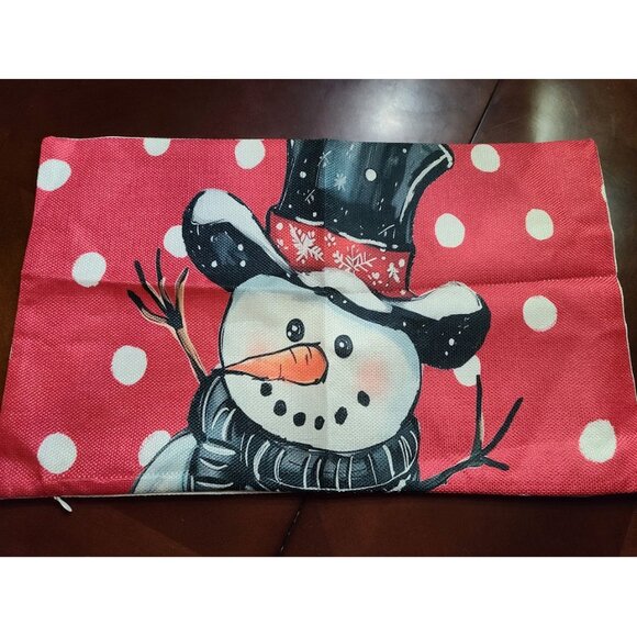 Christmas Pillow Cover Snowman Decor Xmas Holiday Decorative Accent Throw Case - Picture 2 of 10
